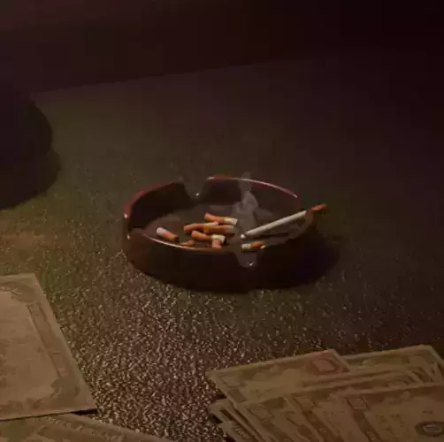 Cigarette and Ashtray 3D Model Set