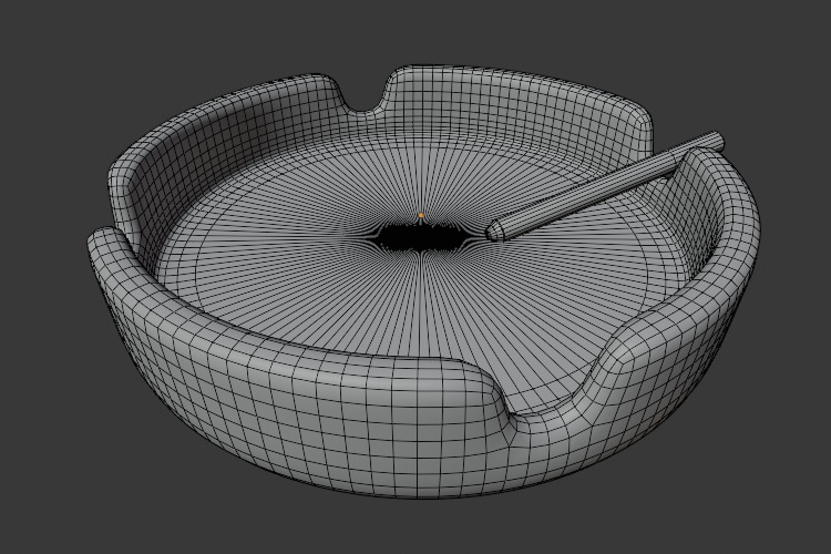 Cigarette and Ashtray 3D Model Set Low-poly 3D model_6