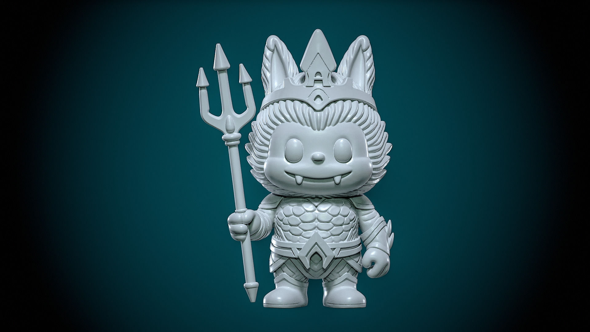 Labubu - Aquaman DC Comics statue - 3D print 3D print model_1