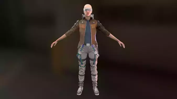 Cyberpunk Character - Sci-Fi Female Soldier with Augmented Gear