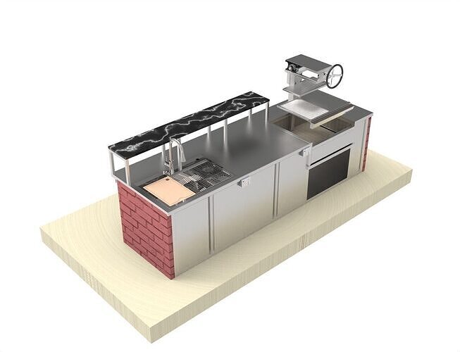 OUTDOOR KITCHE BBQ 3D model