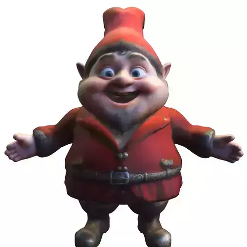 Cheerful Garden Gnome  Low-poly 3D model