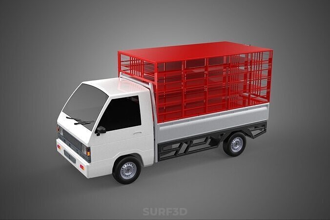 CARRIER POULTRY CHICKENS RACK FENCE CAGE CARGO TRUCK PICKUP CAR 3D model