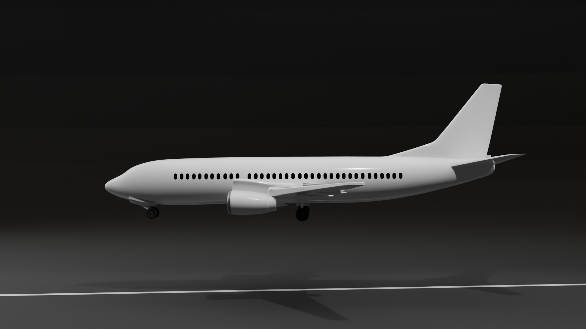 Low Poly Commercial Airplane Game Ready 3D Model Low-poly 3D model_7