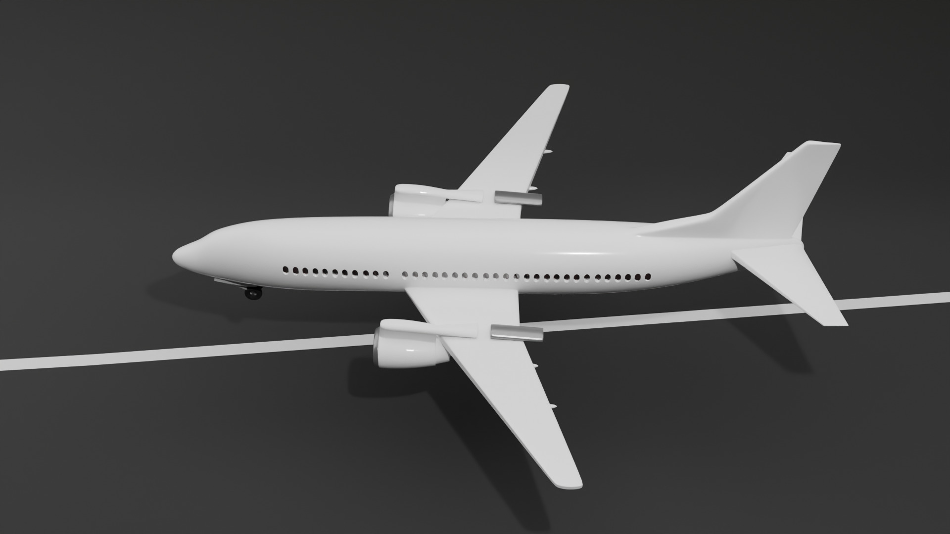 Low Poly Commercial Airplane Game Ready 3D Model Low-poly 3D model_6