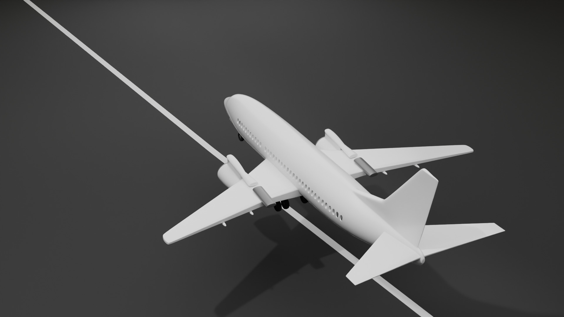 Low Poly Commercial Airplane Game Ready 3D Model Low-poly 3D model_4