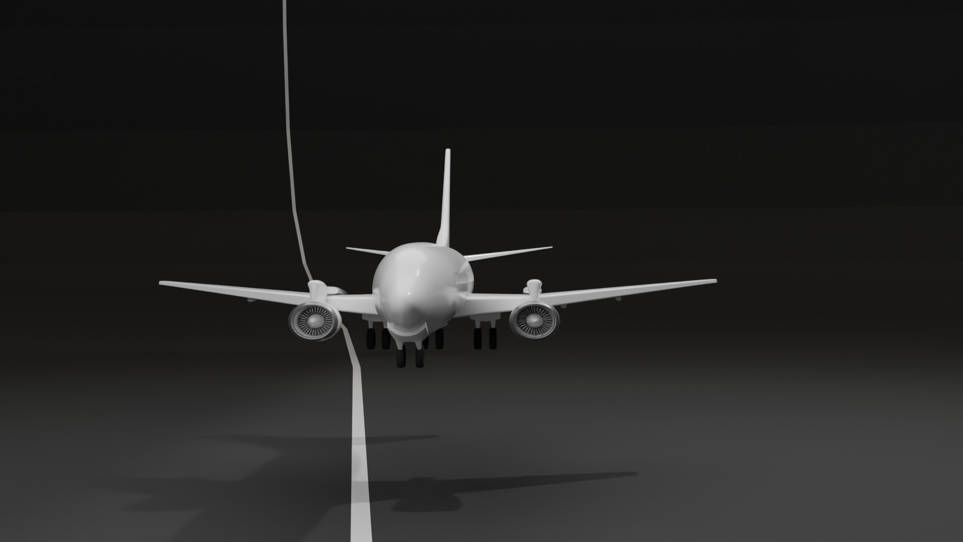 Low Poly Commercial Airplane Game Ready 3D Model Low-poly 3D model_2