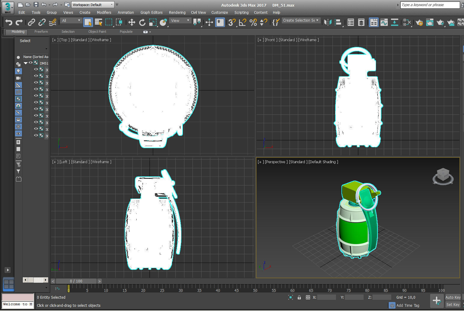 German DM51 hand grenade assembly printable moulage 3D model_15