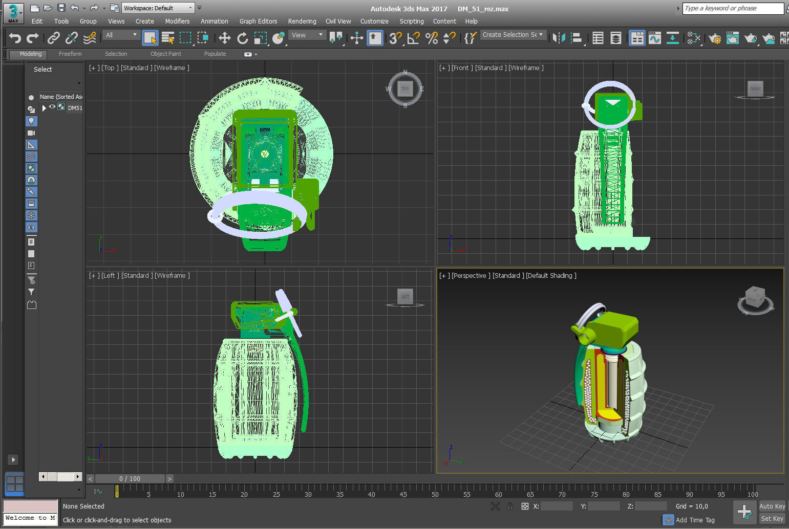 German DM51 hand grenade assembly printable moulage 3D model_16