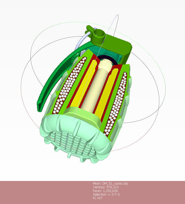 German DM51 hand grenade assembly printable moulage 3D model_21