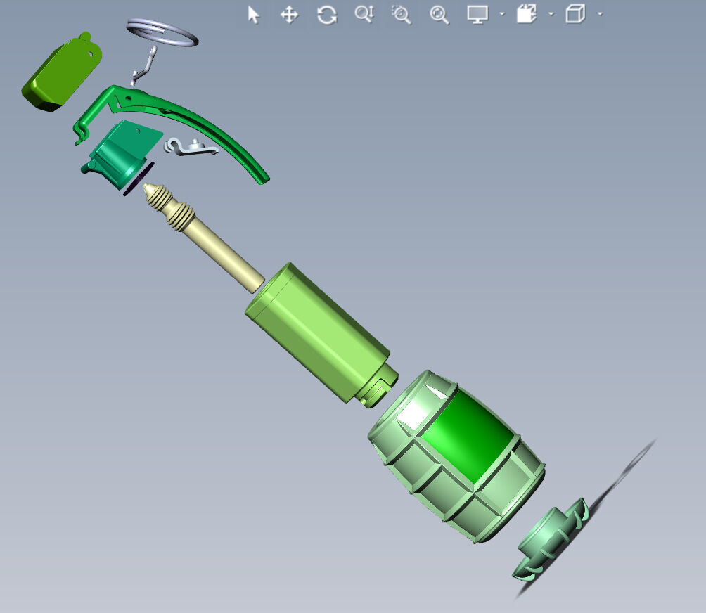 German DM51 hand grenade assembly printable moulage 3D model_9