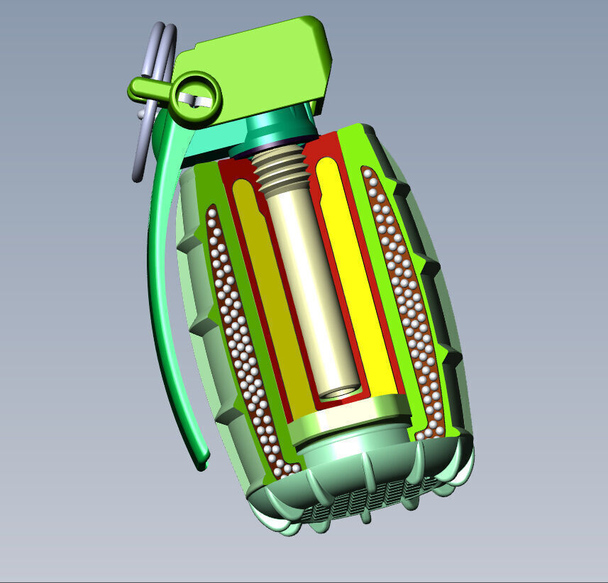 German DM51 hand grenade assembly printable moulage 3D model_10