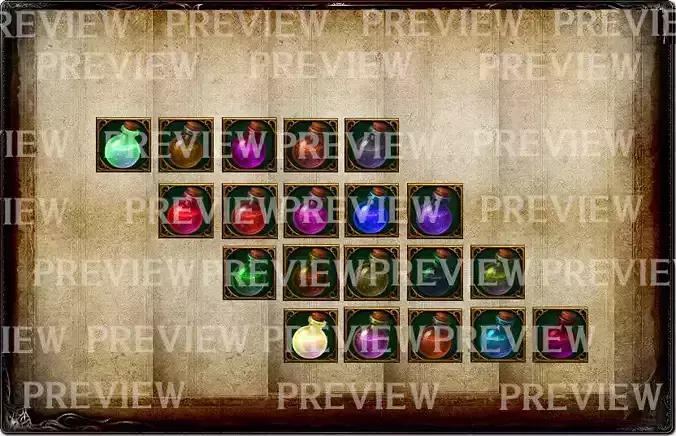 Stylized Potions icons pack 3D model