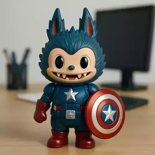 Labubu - Captain America DC Comics statue - 3D print