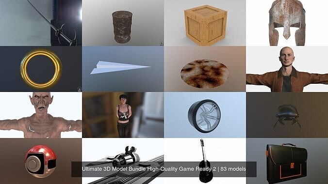 Ultimate 3D Model Bundle High-Quality Game Ready 2 3D Model Collection