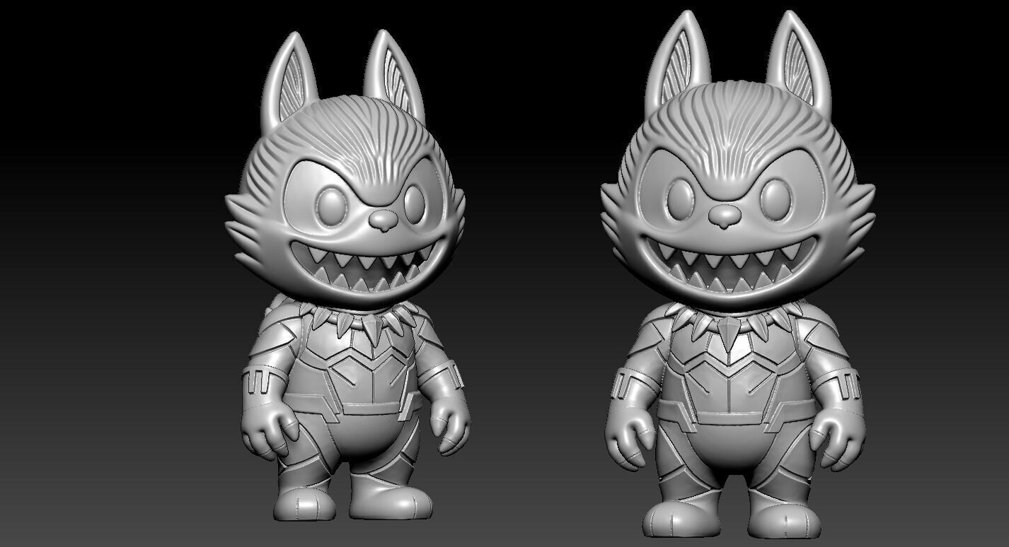 Labubu Marvel - Black Panther DC Comics statue - 3D print 3D print model_3