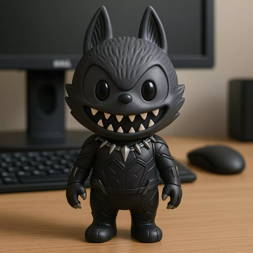 Labubu Marvel - Black Panther DC Comics statue - 3D print 3D print model_0