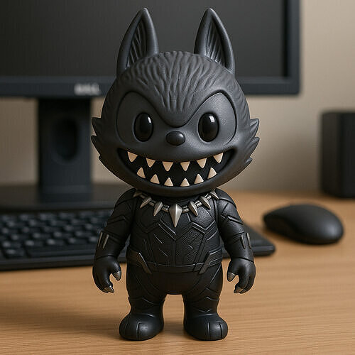 Labubu Marvel - Black Panther DC Comics statue - 3D print 3D print model