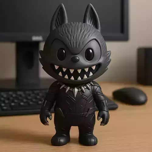 Labubu Marvel - Black Panther DC Comics statue - 3D print