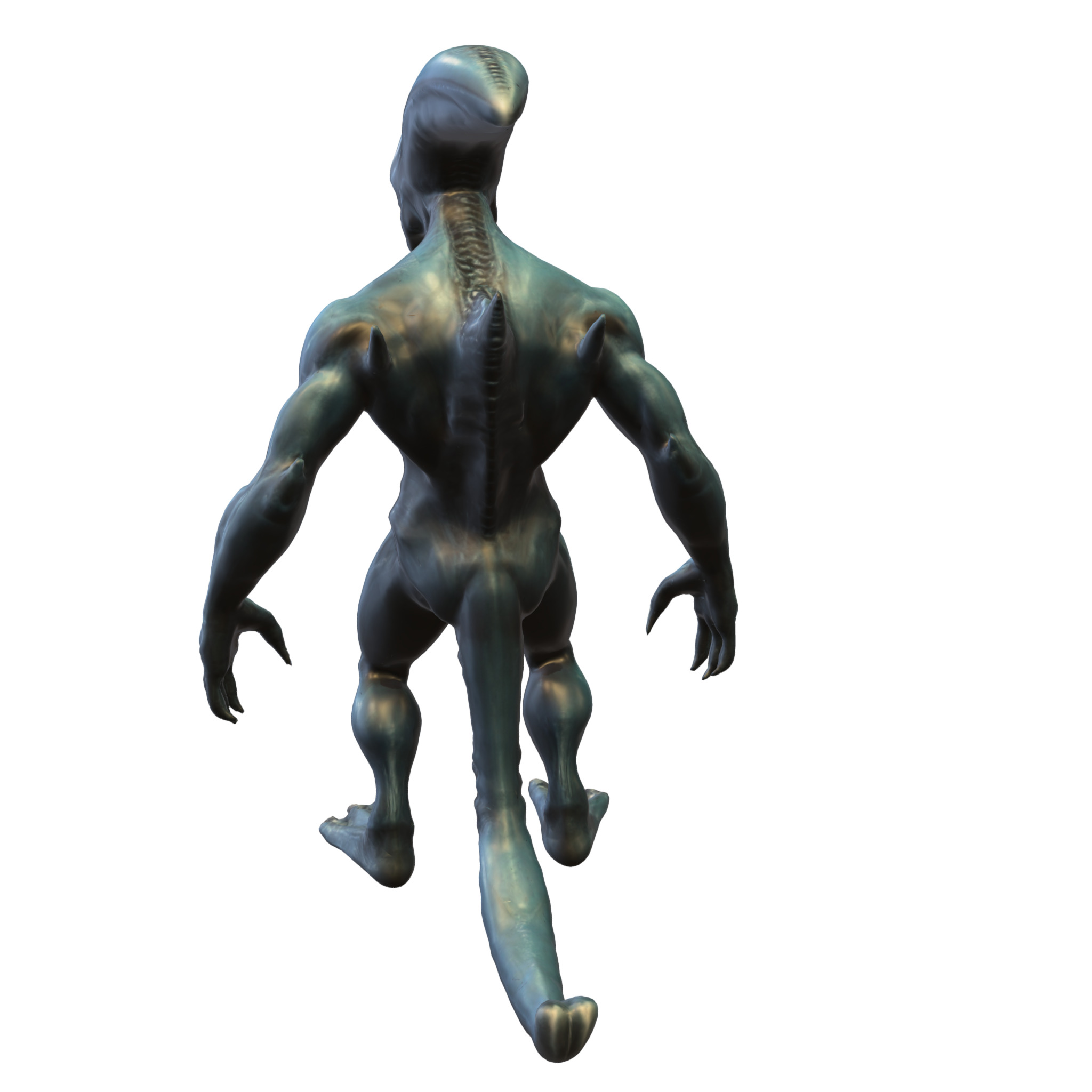 Alien Predator Warrior Low-poly 3D model_3