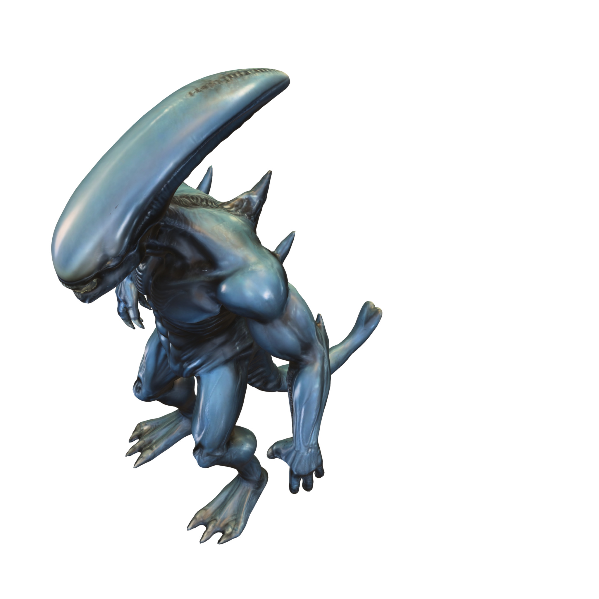 Alien Predator Warrior Low-poly 3D model_1
