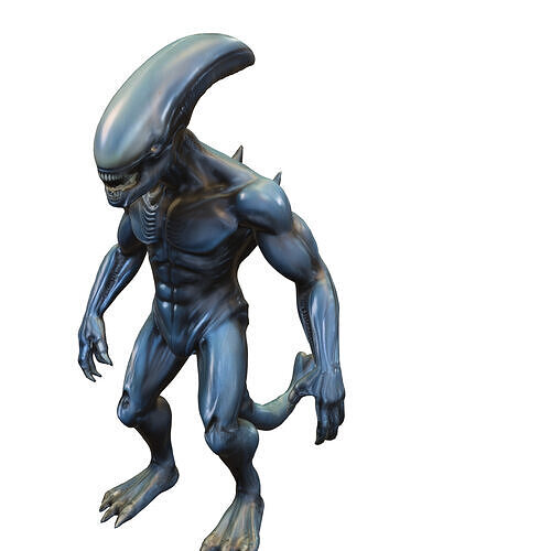 Alien Predator Warrior Low-poly 3D model