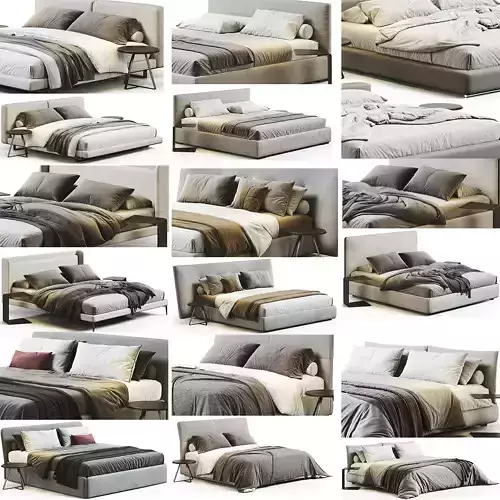 Bed Colection 03 - 10 Items 3D model