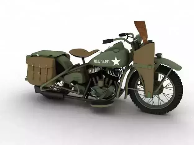 Harley Davidson WLA 1942 WW2 3D model