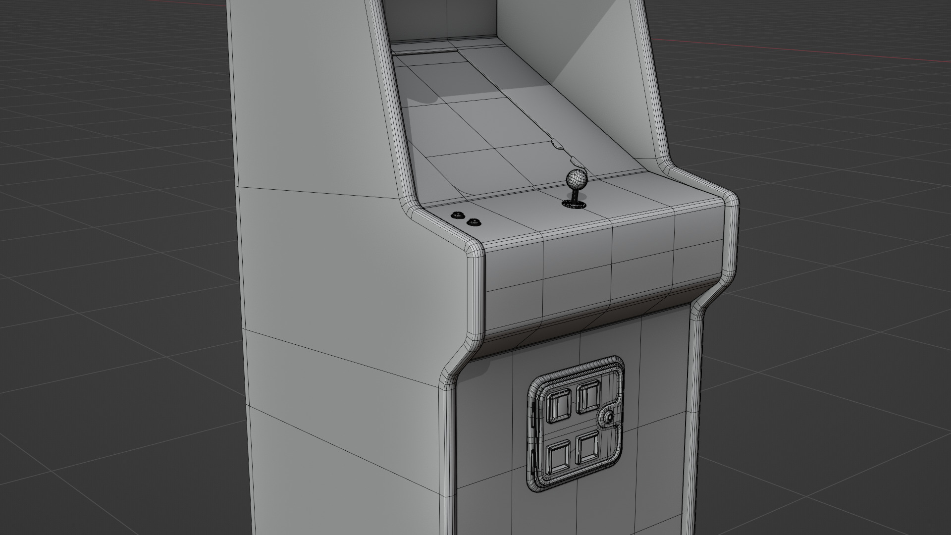 QBert Arcade Cabinet Retro Low-poly 3D model_5