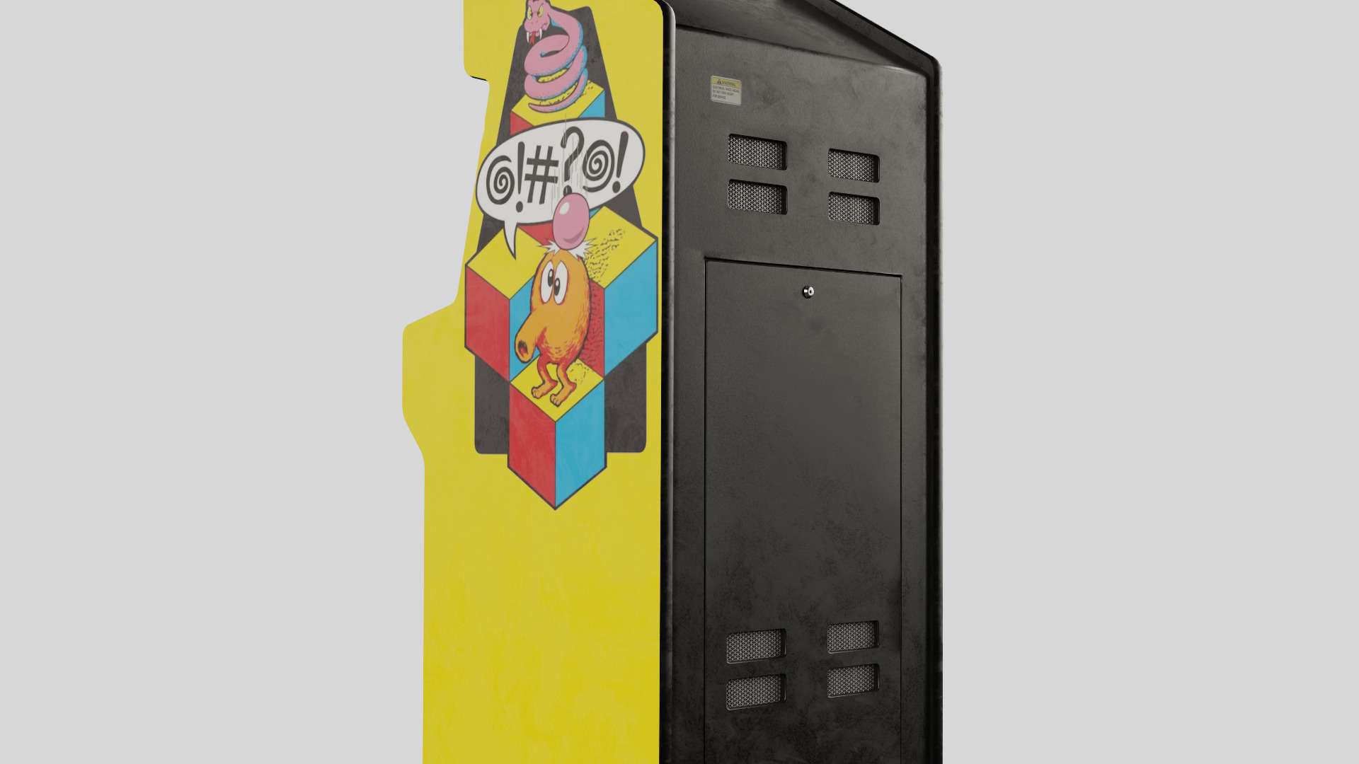 QBert Arcade Cabinet Retro Low-poly 3D model_3