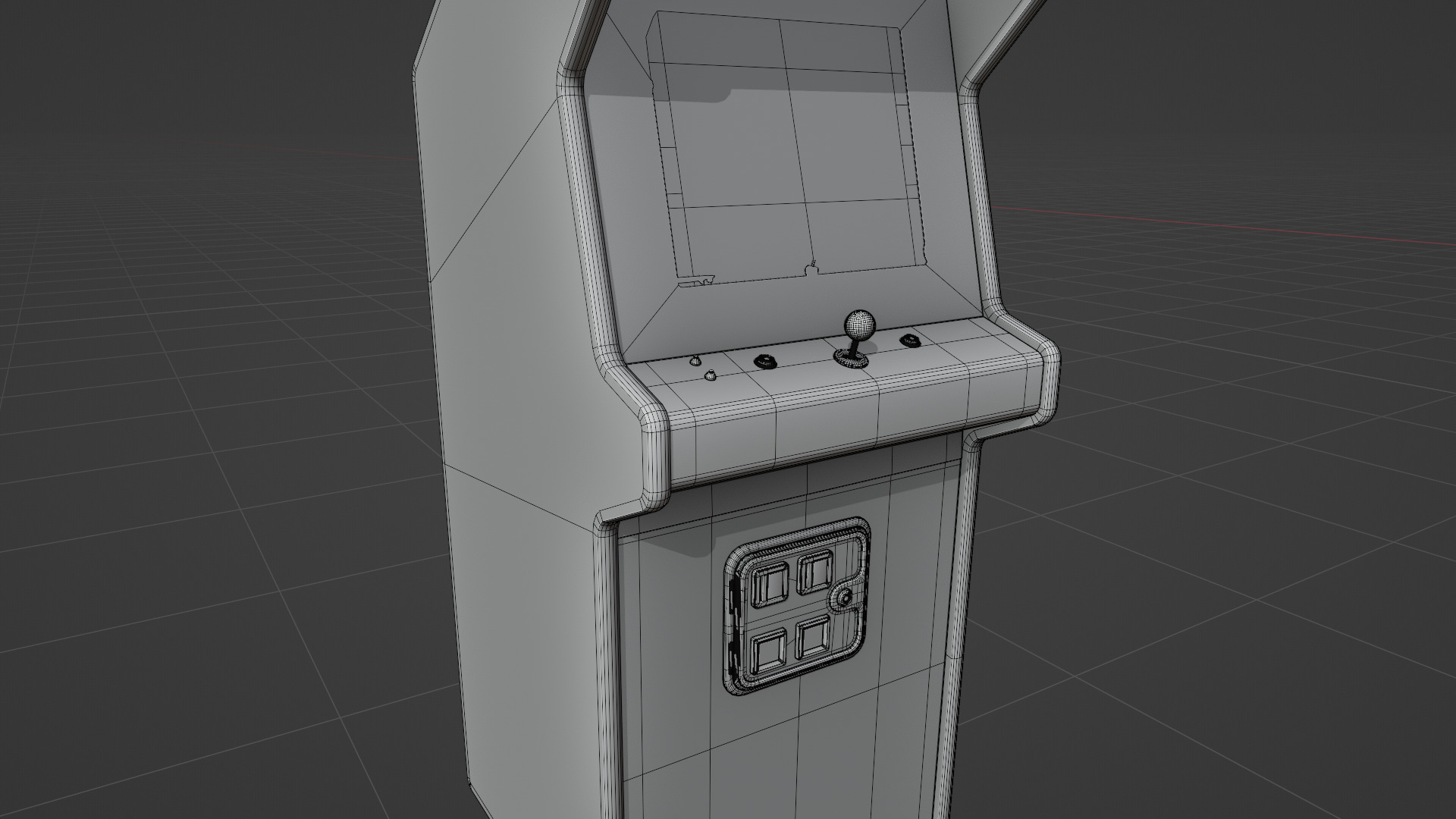 Kangaroo Arcade Cabinet Retro Low-poly 3D model_6