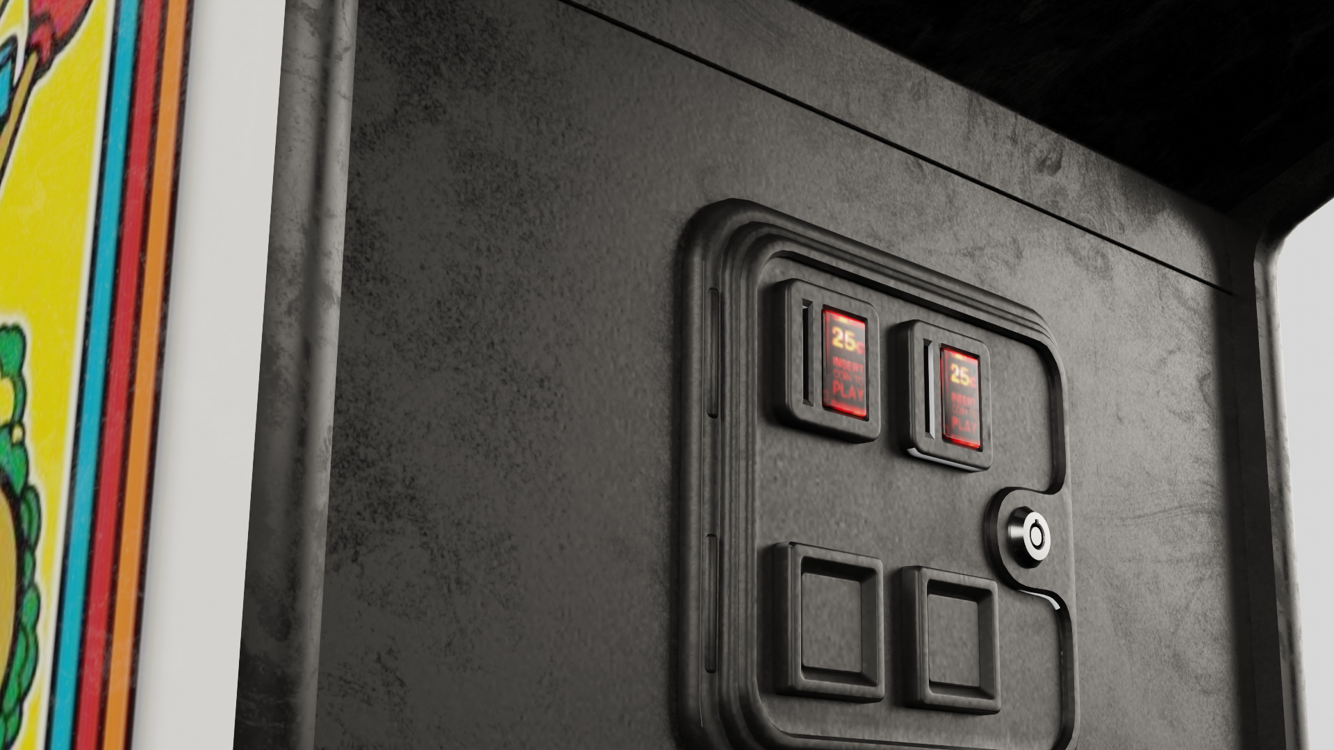 Kangaroo Arcade Cabinet Retro Low-poly 3D model_2