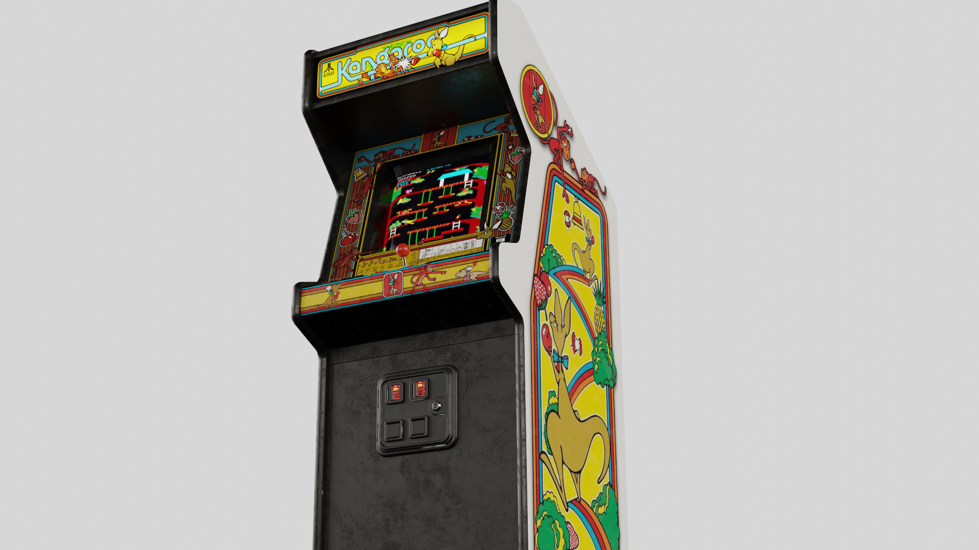 Kangaroo Arcade Cabinet Retro Low-poly 3D model_5