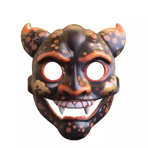 Floral Oni Demon Mask