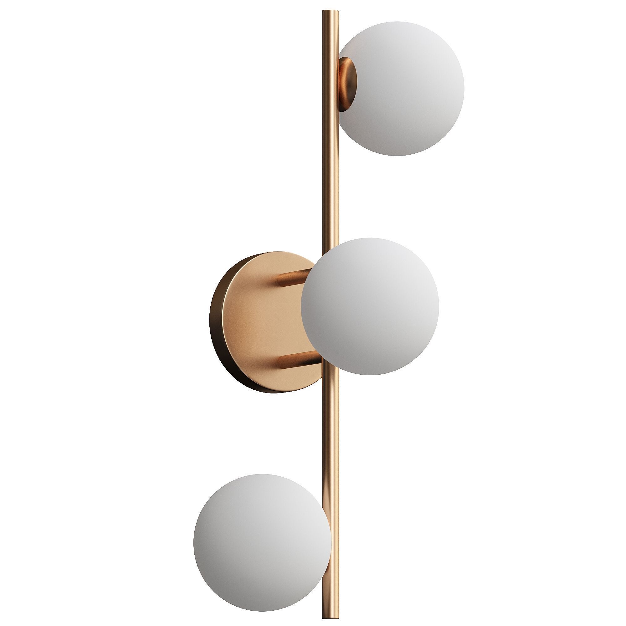 Coro - 3 light aged brass and opal ceiling 3D model_1