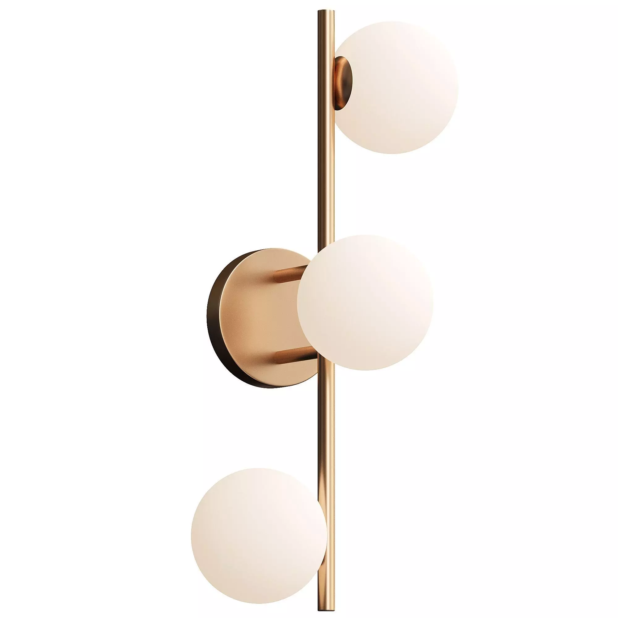 Coro - 3 light aged brass and opal ceiling 3D model_0