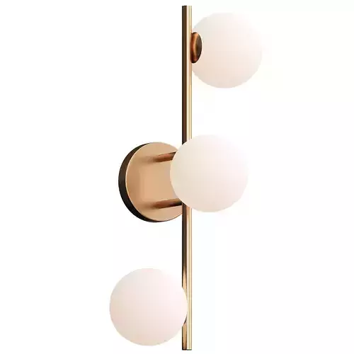 Coro - 3 light aged brass and opal ceiling