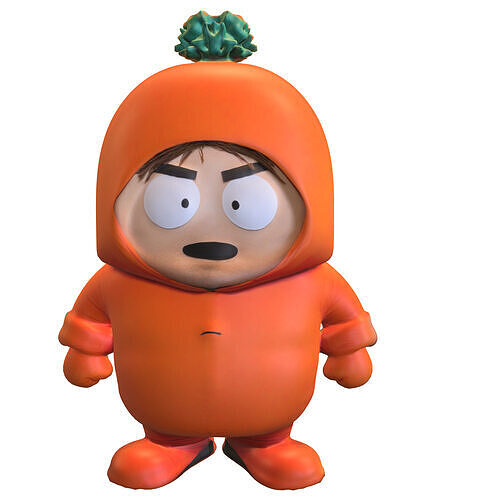 Cartoon Winter Kid Low-poly 3D model