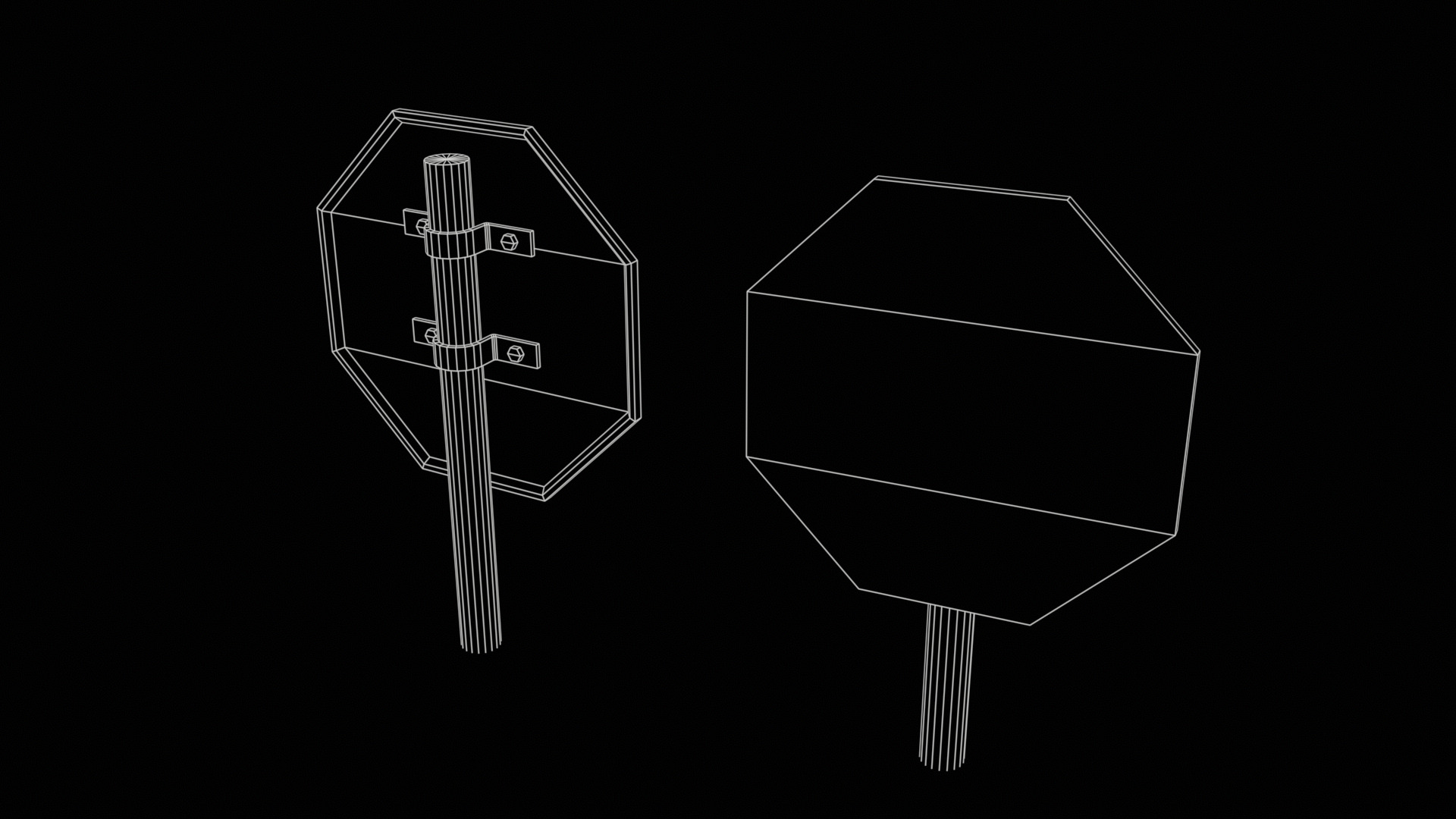 Priority Road Signs Pack Game Ready Vol 3 Low-poly 3D model_27