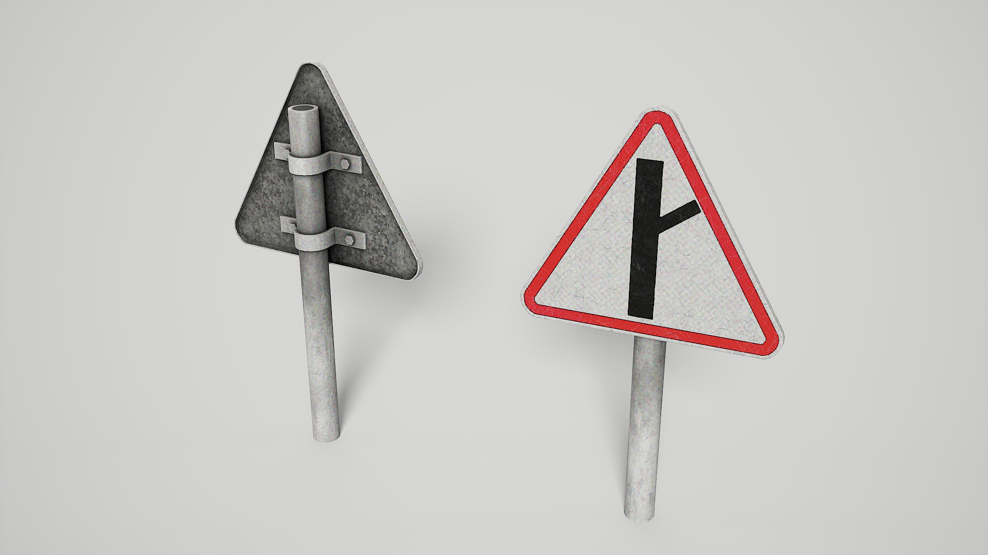 Priority Road Signs Pack Game Ready Vol 3 Low-poly 3D model_6