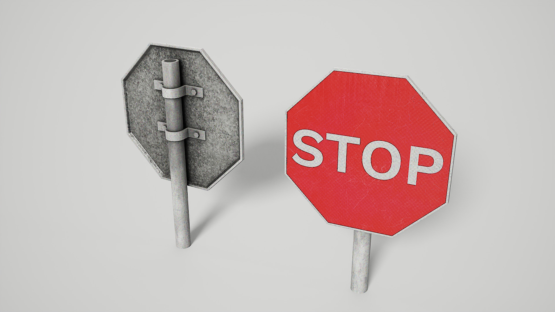 Priority Road Signs Pack Game Ready Vol 3 Low-poly 3D model_11