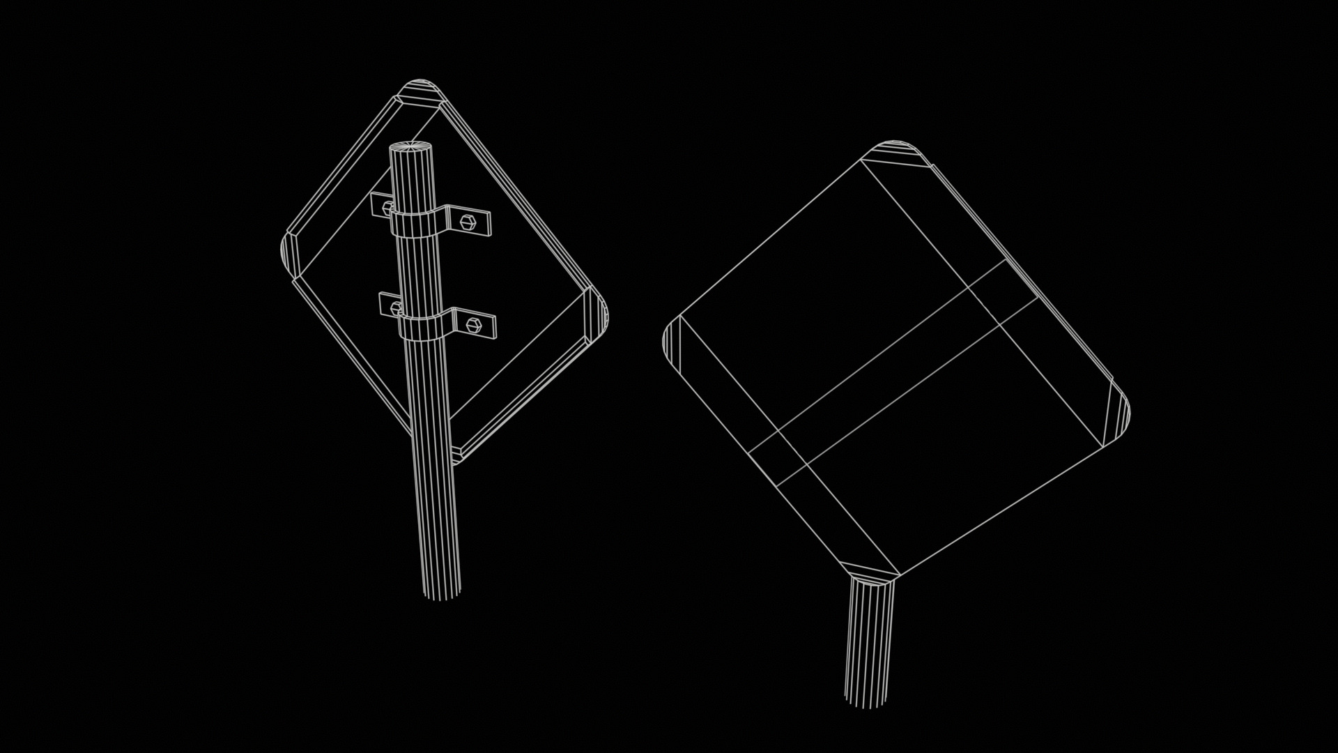 Priority Road Signs Pack Game Ready Vol 3 Low-poly 3D model_17