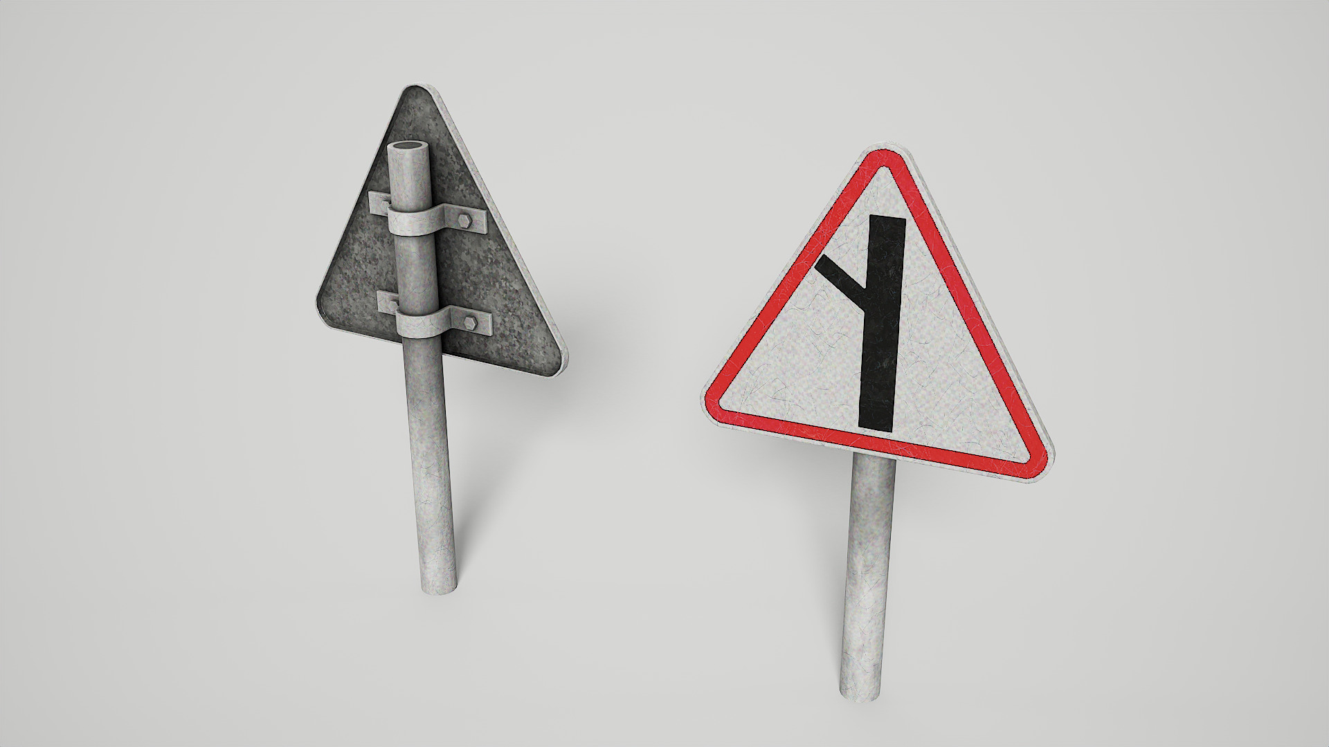 Priority Road Signs Pack Game Ready Vol 3 Low-poly 3D model_7