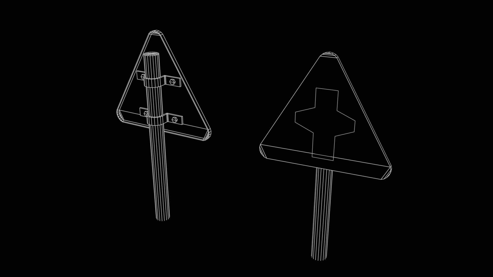 Priority Road Signs Pack Game Ready Vol 3 Low-poly 3D model_16