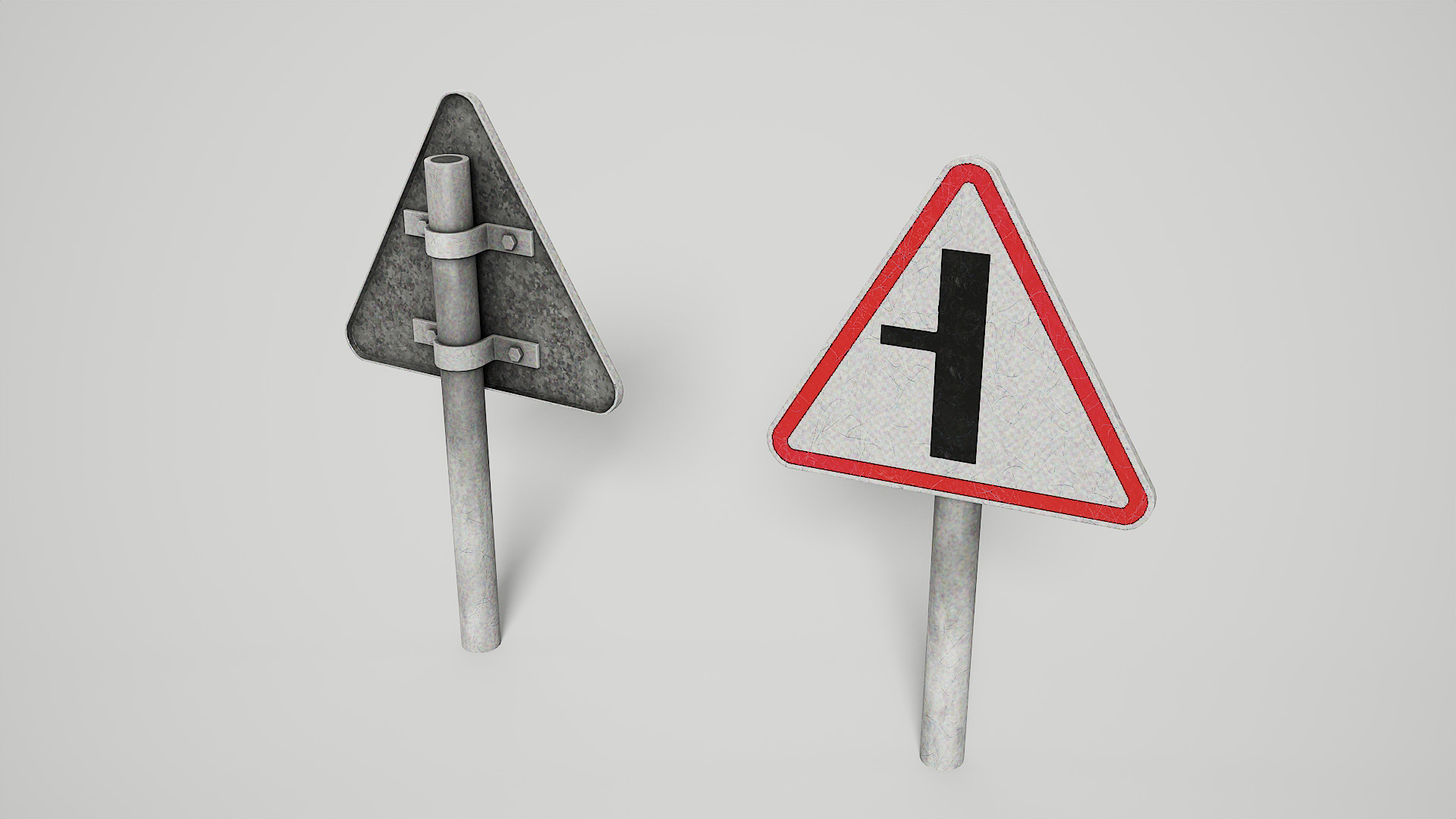 Priority Road Signs Pack Game Ready Vol 3 Low-poly 3D model_5