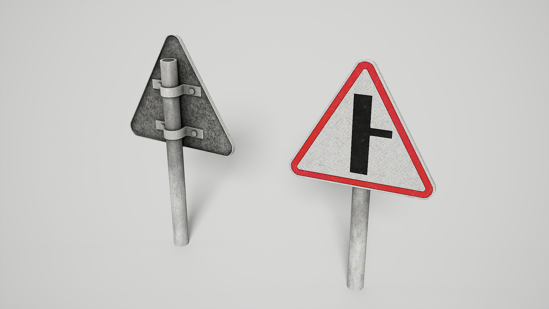 Priority Road Signs Pack Game Ready Vol 3 Low-poly 3D model_4