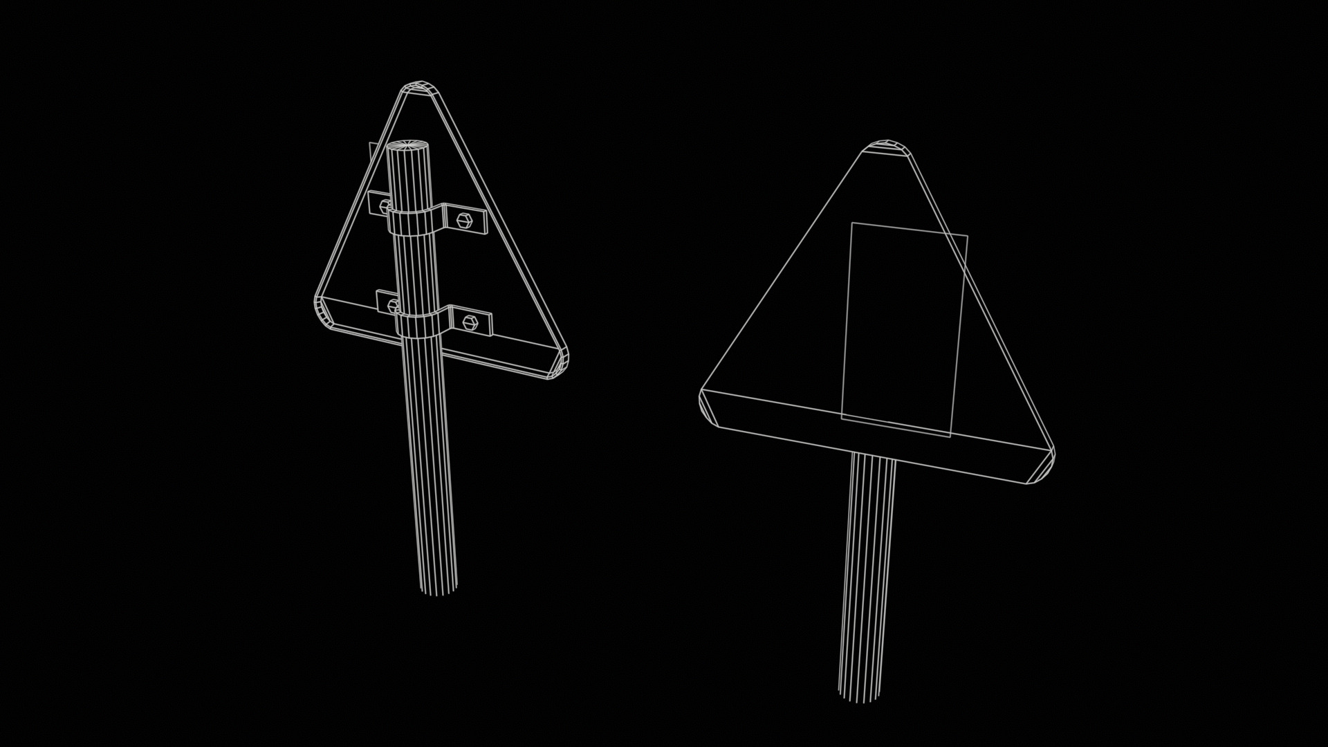 Priority Road Signs Pack Game Ready Vol 3 Low-poly 3D model_22