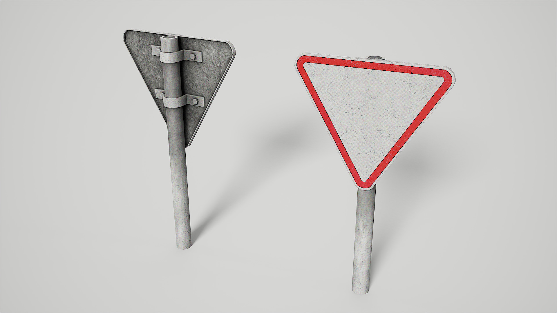 Priority Road Signs Pack Game Ready Vol 3 Low-poly 3D model_10