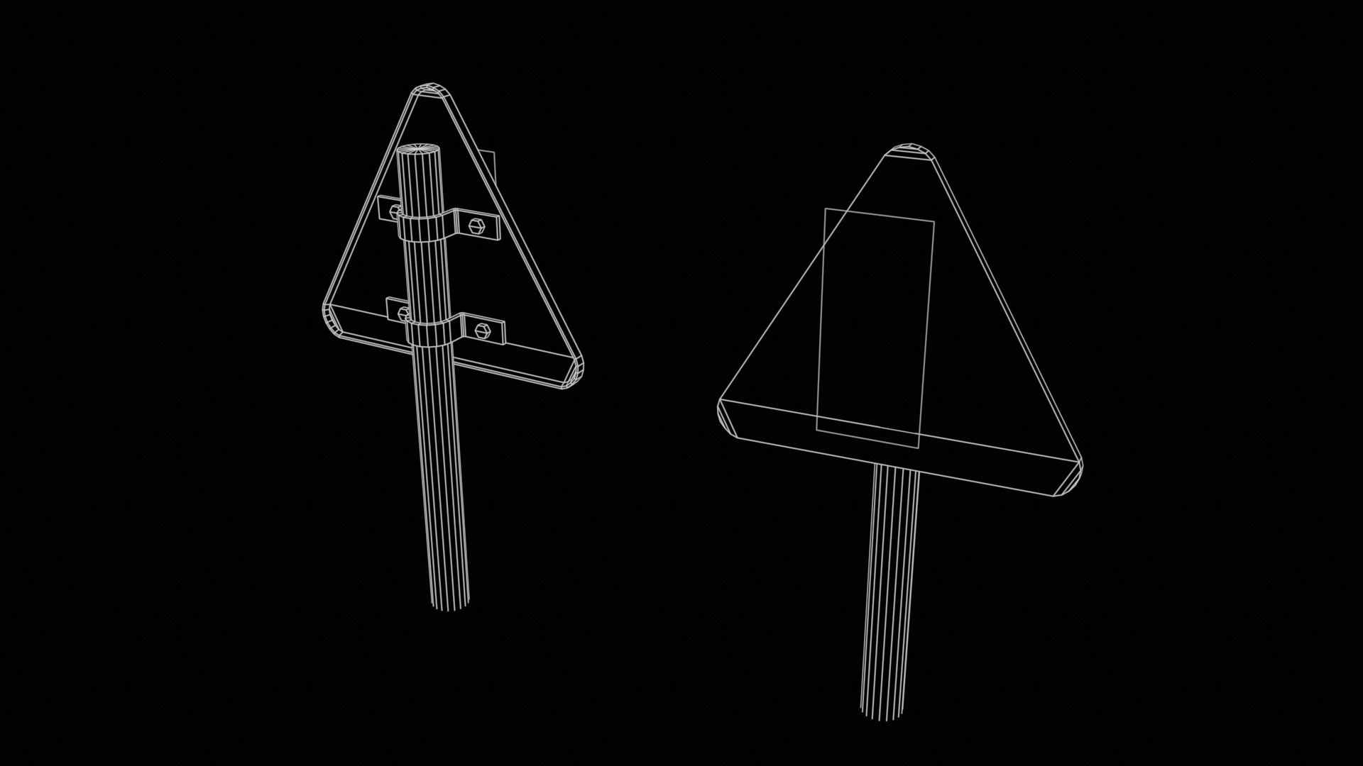 Priority Road Signs Pack Game Ready Vol 3 Low-poly 3D model_23