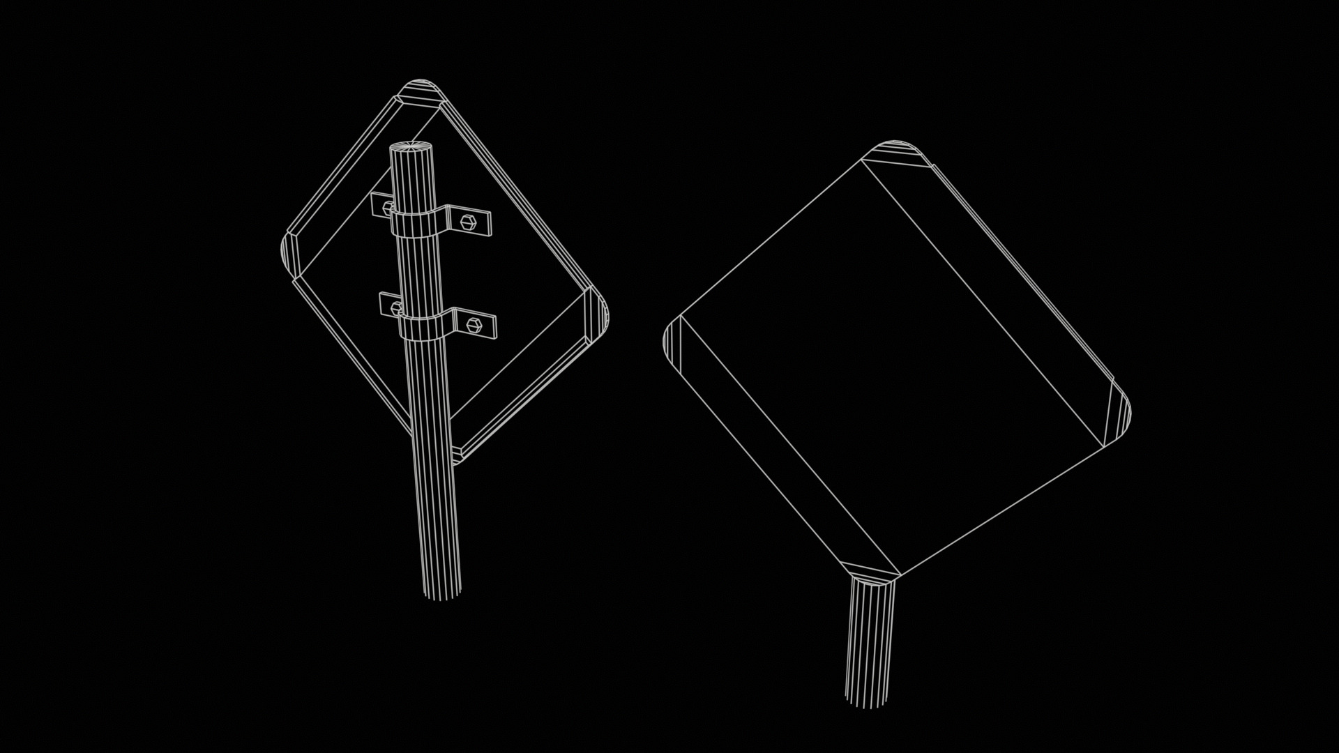 Priority Road Signs Pack Game Ready Vol 3 Low-poly 3D model_18